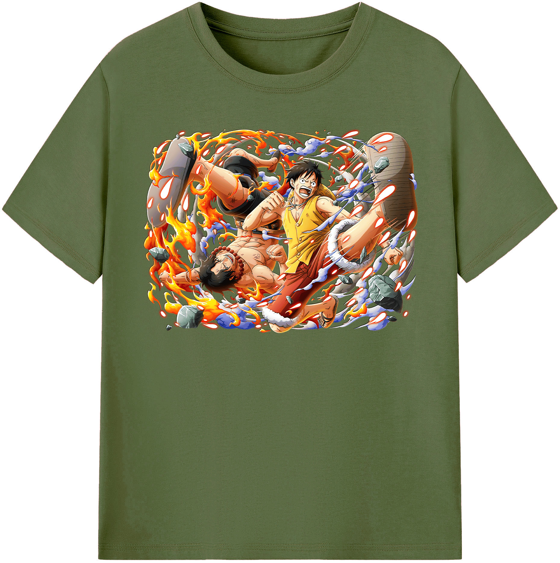 ワンピース モンキー・D・ルフィ ONE PIECE Monkey D. Luffy 綿100％半袖Tシャツ（フロントプリント）